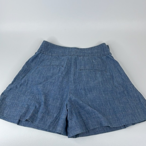 NWT J. Crew Size 2 Tie-Waist Shorts, Chambray, High Waist blue - Picture 8 of 11